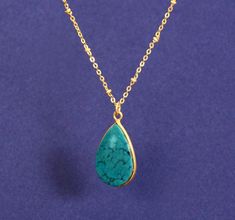 Turquoise Necklace, Natural Turquoise Necklace, Teardrop Shape Necklace, 14K Gold Filled Chain Necklace, Turquoise Pendant, Women Necklace  Turquoise  Necklace * Metal :- 925 Sterling Silver * Gemstone :-  Turquoise  * Necklace Length ;- 16,18,20,22,24, Inches ( Adjustable ) * Stone Shape :-  Pear  *Stone Size:- 20x15 mm Approx * Item Weight :- 8 Gram Approx  GEM STONE :- CAN AVAILABLE IN DIFFERENT GEM STONES AND IN MULTI COLOR ALSO If you like to see more designs in Pendant & Necklace , click on link below https://www.etsy.com/in-en/shop/HALFMOONJEWEL?section_id=34262427  https://www.etsy.com/in-en/shop/HALFMOONJEWEL?section_id=34264015 For more Beautiful Jewelry  pieces visit our Store, Click below   https://www.etsy.com/in-en/shop/HALFMOONJEWEL  To change the metal to a solid Gold, Bras Turquoise Pendant Necklace, Necklace Turquoise, Women Necklace, Citrine Stone, Celtic Designs, Gem Stones, Gold Brass, Gem Stone, Turquoise Pendant