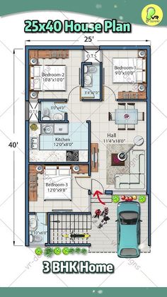 the floor plan for a house with 3 bedroom and 2 bathroom apartments in each unit