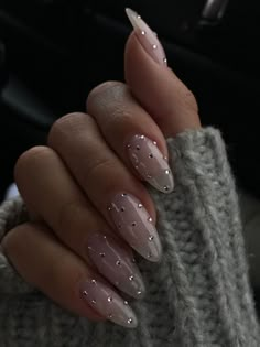 Swarovski Nails, Her Nails, Classy Acrylic Nails, White Nail, Crystal Nails, Classy Nails