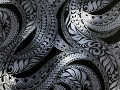 an abstract black and white pattern with swirls