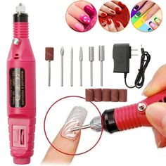 Portable Electric Nail Drill Nail Art Drill Kit Finger Toe Grinder Rotary Tools 700819602883  eBay Electric Nail Drill, Rotary Tools, Nail Drill, Fashion Nails, Nails Inspiration, Nail Art, Tools, Nails, Art