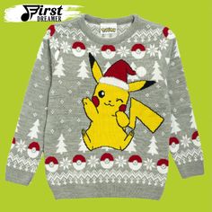 a sweater with a pikachu on it