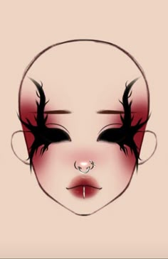 Makeup Ideas Crazy, Emo Eyeshadow, Halloween Themed Makeup, White Makeup Looks, Knife Makeup, Fnaf Makeup, Goth Eye Makeup, Holloween Makeup, Korean Makeup Tips