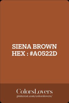 SIENA BROWN Dark Autumn, Brown Aesthetic, Color Pallets, Siena, Color Trends, Color Palette, Color