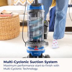 the multi - cyclonic suction system is designed for maximum performance start - to - finish with multi - cyclonic technology