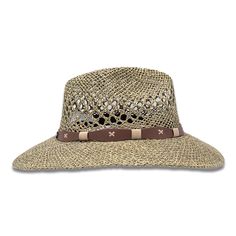 Shape: Panama Hat, Indiana StyleMaterial: SeagrassSize: Medium & Large Brim: 3.25”Color: GreenDetail: "Band" (Toquilla)Hat Care: Always handle your hat by the top. Do not place hat with brim on the surface, it will cause it to flatten the brim. Always Brim turned up.To dust off, use a soft brush.To remove stains, wipe with a cloth, then let it dry naturally with the brim turned up.Steam it to shape if necessary.Misshapen flat brim straw hats can be shaped carefully with a lukewarm - not hot Casual Woven Hat With Short Brim, Rodeo Hats With Braided Short Brim, Rodeo Braided Hat With Short Brim, Braided Short Brim Hat For Rodeo, Country Style Straw Brimmed Hats, Country Style Fedora Panama Hat, Western Braided Brimmed Hat, Western Style Braided Brimmed Hat, Western Style Brimmed Braided Hat