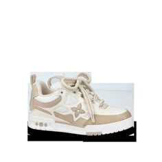 LOUIS VUITTON® - Lv Skate Sneaker - Beige Luxury Modern Slip-on Sneakers For Streetwear, Luxury Leather Air Jordan 4 With Cushioned Footbed, Lv Skate Sneaker, Zapatillas Louis Vuitton, Louis Vuitton Sneakers, Beige Sneakers, Lv Shoes, Mens Designer Shoes, Luxury Sneakers