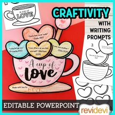 a cup of love craftivity activity with writing prompts