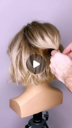 Joseph I'Anson on Instagram: "Easy half up style for short bob length hair…. What do you guys think of this style?  L’IMAGE Mannequin - “DENISE” from @equip_the_creative use code Joseph10 at the checkout to get 10% off your order. Created using @revlonprofessionaluk style Masters #hairinspo #hairtutorial #beyondtheponytail #reel #reelitfeelit #hairup #hairups #hairupdo #updo #updos #updotutorial #bridalhair #hairideas #weddinghairdo #weddinghair #bohohair #bohowedding #shorthair #bridalhairinspo #igreels #upstyle #hairwedding #hairupdostyle #updostyles #shorthairupdo #saltburn #shorthairstyles #shortupdo #btconeshot2024_stylingvideo @oneshothairawards @behindthechair_com @markleesonsalons @nextlevelhairstylists @hairbrained_official@limage_ gmbh @hairtutorial4you @hairstyles_ideas @i.love. Upstyles For Short Hair, Bob Length Hair, Bob Updo Hairstyles, Short Hair Updo Easy, Bob Length, Short Hair Updo Tutorial, Bob Wedding Hairstyles, Kort Bob, Short Hair Up