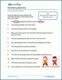 a worksheet with two children doing different things in the same language, including words and