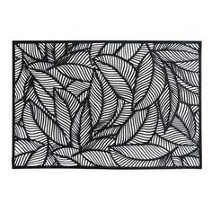 a black and white drawing of leaves