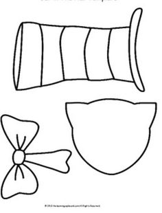 cut out paper shapes to make a hat and bow