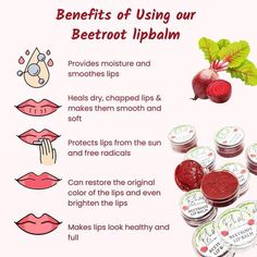 Beetroot Lip Balm Recipe, Beetroot Lip Balm Diy, Beetroot Lip Balm, Remedies For Dark Lips, Coconut Oil Lip Balm, Lip Healing, Shade Ideas