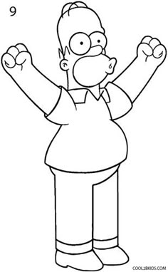 the simpsons character with his arms in the air