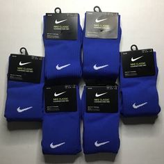 For Sale Is 1 Pair Of Blue Nike Soccer Classic Cushioned Knee High Socks. Condition: New With Tag. See Pictures For Details. Brand: Nike Line: Nike Classic Color: Blue Sizes: [Wmn 4-6/Yth 3y-5y] Material: 97% Nylon, 3% Spandex If You Have Any Questions, Please Ask! Black Nike Socks, Dri Fit Socks, Nike Hat, Soccer Socks, Nike Socks, Nike Classic, Nike Soccer, Nike Elite, Nike Accessories