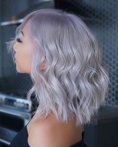 Light Purple Grey Hair, Purple Platinum Hair, Silver And Lavender Hair, Light Purple Blonde Hair, Platinum Blonde Hair With Lavender, White Purple Hair, Ice Purple Hair, Lilac Blonde Hair, Platinum Blonde Lavender Hair