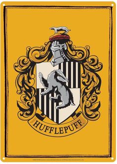 the hogwarts crest is shown in black and yellow