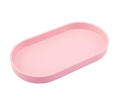 a pink plastic tray on a white background