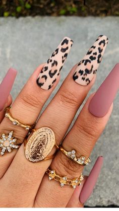 Print Nail Art, Mauve Nails, Coffin Nails Matte, Halloween Acrylic Nails, Cheetah Nails, Long Stiletto, Short Coffin, Leopard Print Nails