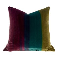 a multicolored pillow on a white background