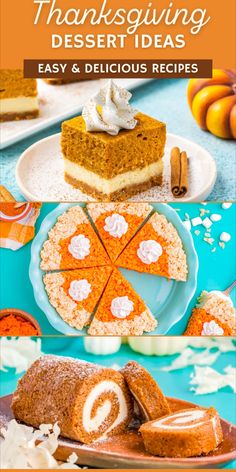 thanksgiving desserts that are easy to make and delicious enough for the whole family, including pumpkin pie