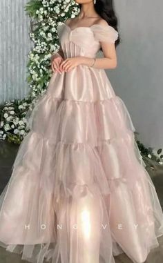 L2281 - Sexy Tulle A-Line Strapless Spaghetti Straps Empire Tiered Par Tulle Evening Dress Princesses, Ballgown Prom Dress, Classic Prom Dress, Simple Prom Dress Long, Illusion Wedding Dress, Prom Dresses Simple, Off Shoulder Wedding Dress, Satin Homecoming Dress, Strapless Prom Dresses