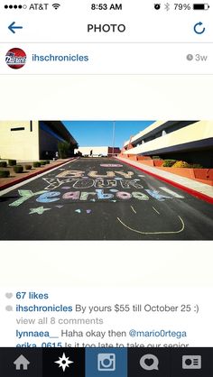 an instagram page with the caption's name written in chalk on it