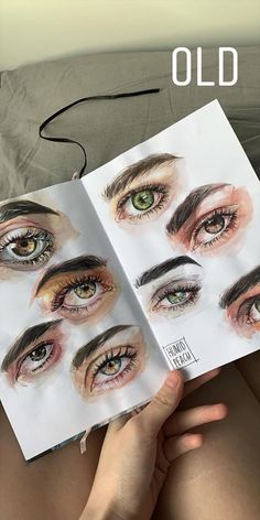 an open book with pictures of different eyes