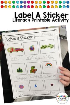 the label a sticker activity for children