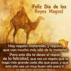 an image of a camel with the caption that reads, feliz dia de los reves magos