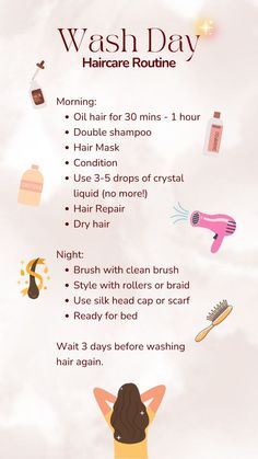 How Many Times A Week To Wash Hair, Hair Care Weekly Routine, Good Hair Routine, Weekly Hair Routine, Weekly Hair Care Routine, Healthy Hair Care Routine, Good Routines, Embrace Natural Hair, Wash Day Routine