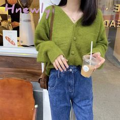 Autumn Fashion V-neck Knitted Cardigan Women Green Long Sleeve Single Breasted Sweaters Casual Knitwear Mujer [20231204] window.adminAccountId=2670768128; 2024 Fits, Casual Knitwear, Knitting Women Cardigan, Cardigan Women, Green Long Sleeve, Knitted Cardigan, Dress With Cardigan, Cardigans For Women, Knit Cardigan