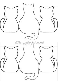 cut out paper cats with different shapes and sizes to make them look like they are sitting down