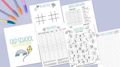 the back to school printable worksheet is shown with markers and pencils