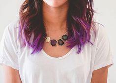 Dye Hair Tips, Purple Hair Tips, Dyed Ends Of Hair, Pink Hair Highlights, Short Purple Hair, Hello Hair