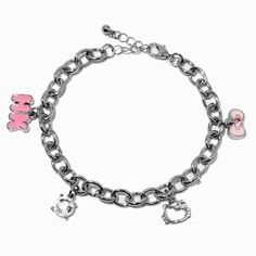 Cheap Hello Kitty Metal Jewelry, Cheap Silver Hello Kitty Jewelry, Kawaii Hello Kitty Silver Jewelry, Pink Hello Kitty Sterling Silver Jewelry, Hello Kitty Sterling Sliver Charm Bracelet, Fashionable Jewelry, Jewelry And Accessories, Metal Style, 50th Anniversary