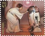 a postage stamp with a star wars character on it