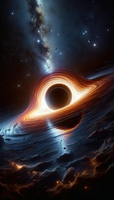 an artist's impression of a black hole in space