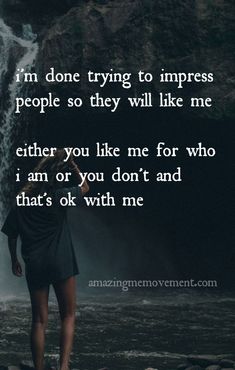 A quote on respecting and loving yourself and not caring what others think. Don't waste time trying to impress people. They either like you or they don't  #inspirationalquotesforwomen #upliftingquotesforwomen #confidencequotes #quotesaboutstrength #positivequotes #strongwomenquotes #motivationalquotesforlife #inspirationalquotesaboutlife #inspirationalquotesaboutlove #deeplifequotes #inspirationallifequotes #beautifullifequotes #happylifequotes #lifequotestoliveby #deepquotes Every Woman Should Read, I Don't Really Care, Motivationa Quotes, Inspirational Blogs, Psychology Quotes, Inspirational Quotes For Women, Life Quotes To Live By