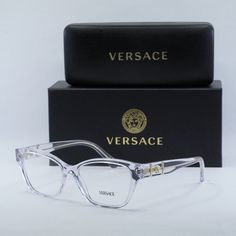 Fully Discounted. Buy Now Only , No Offers Accepted Retail $ 3 1 0 Brand New // Authentic Model: Ve3344 148 54mm Eyeglasses Frame Color: Crystal Lens Color: Clear Material: Acetate Size: 54 - 16 - 140 For: Women Style: Cat Eye Rx-Able: Yes [Lenses Can Be Swapped For Prescription Lenses] Made In: Italy Original Versace Retail Packaging Included: Case, Cloth (See Pics) Shipping From Nyc Every Business Day Follow Our Store Showroom For More Amazing Deals Versace Eyeglasses, Authentic Models, Versace Glasses, Versace Accessories, Color Crystal, Retail Packaging, Prescription Lenses, Eyeglasses Frames, Women Style