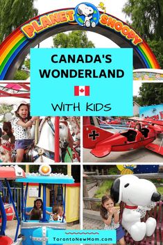 the canada's wonderland with kids is featured in this postcard for an amusement park