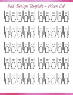 Do you want to create a beautiful set of nails, but aren't sure where to start? This moon cut nail template is designed to help guide you in expressing your creativity while also assisting you with time management! This template is available for instant download as a PDF. Polygel Nail Art, Nail Planner, Nail Template, Stiletto Nails Short, Polygel Nail, Moon Cut, Long Stiletto Nails, Squoval Nails, How To Cut Nails