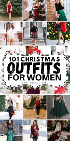 Not sure what to wear for Christmas this year? Whether you like comfy and casual or sleek and chic, we've found every style of Christmas outfit out there. Find inspiration for Christmas day, Christmas eve, Christmas parties, and Christmas with the family. #Ladydecluttered #christmasoutfitideas #christmasdayoutfit #christmasoutfitsforwomen #simplechristmasoutfit #christmaseveoutfits #christmaspartyoutfits Outfit For Christmas Pictures, How To Dress For Christmas, Christmas Staff Party Outfit, What To Wear On Christmas Eve, Christmas Theme Clothes, How To Style Christmas Sweater, Christmas Gathering Outfit Ideas, Christmas At Home Outfit, Christmas Dressing Ideas For Women