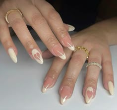 Nails And Rings, Pretty Gel Nails, Minimalist Nails, Heart Nails, Fire Nails, Dream Nails