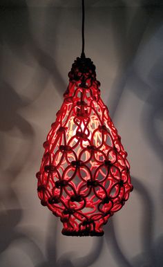 a red light hanging from the ceiling