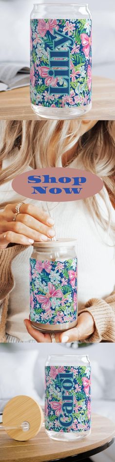 a woman holding a cake in front of her face with flowers on it and the words,