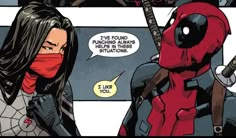 the deadpool and dead spider are talking to each other