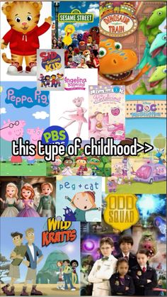 there are many different pictures with the words this type of childhood on each one