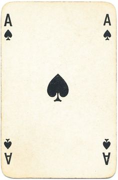 an ace playing card is shown in black and white