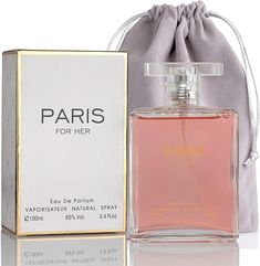 Paris For Her Eau de Parfum Spray Perfume, Fragrance For Women-Daywear, Casual Daily Cologne Set with Deluxe NovoGlow Suede Pouch- 3.4 Oz Bottle- Ideal EDT Beauty Gift for Birthday, Anniversary (3.4) Paris Perfume, Spray Perfume, Perfume Fragrance, Perfume Gift Sets, Cool Gifts For Women, Perfume Oil, Perfume Gift, Womens Fragrances